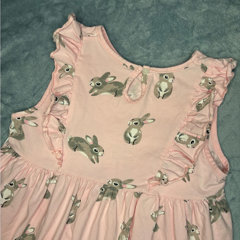 Pink Dress with Bunny Design sz 140 cm. Peter Rabbit, Easter. - Picture 5 of 6
